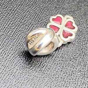 Pandora Red Four Leaf Clover Dangle Charm